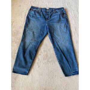 Good American Size 28-32 Plus Size Calik Denim Blue Jeans Flat‎ Tummy Tech